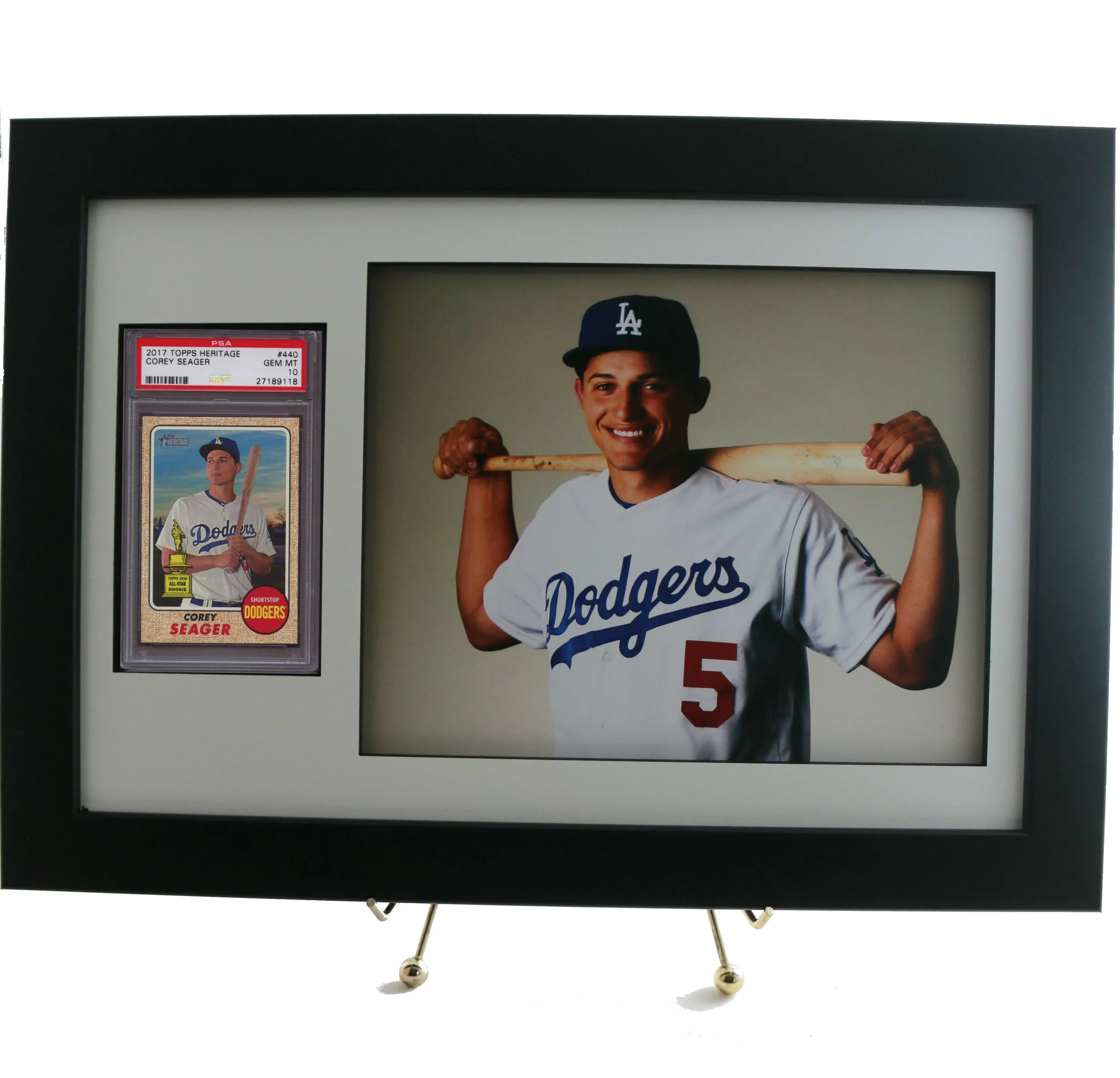 Sports Card Frame for a Vertical PSA Graded Card with an 8x10